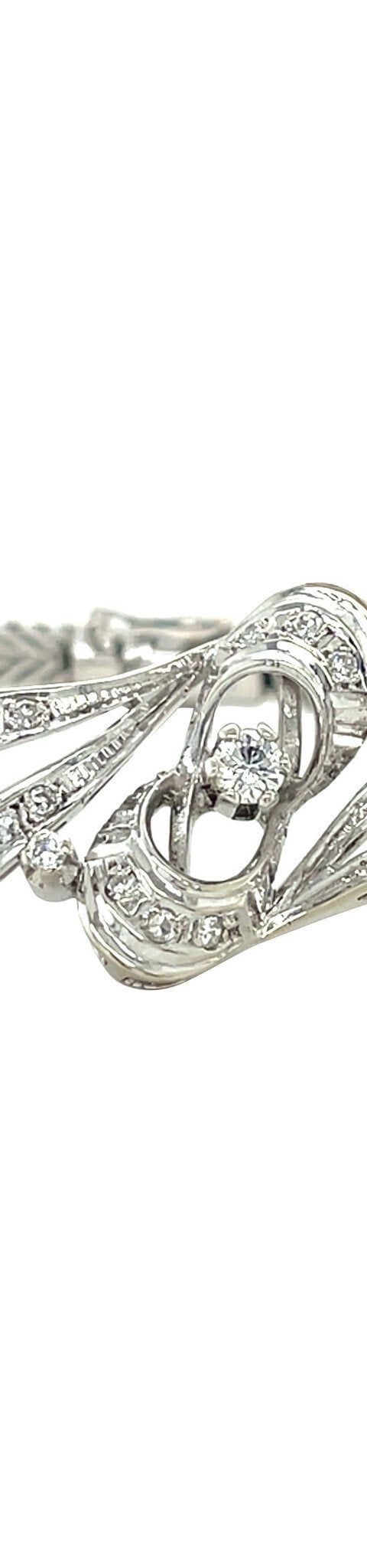 Vintage 14K White Gold Bracelet with Diamond